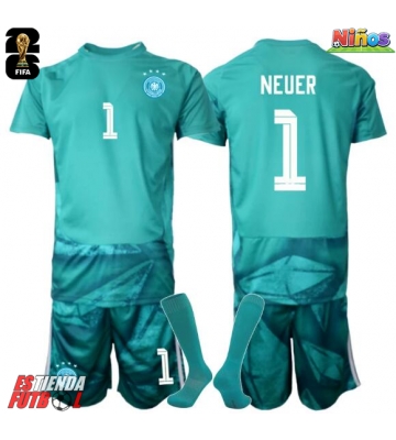Alemania Manuel Neuer #1 Portero Primera Equipación Niños Mundial 2026 Manga Corta (+ Pantalones cortos)